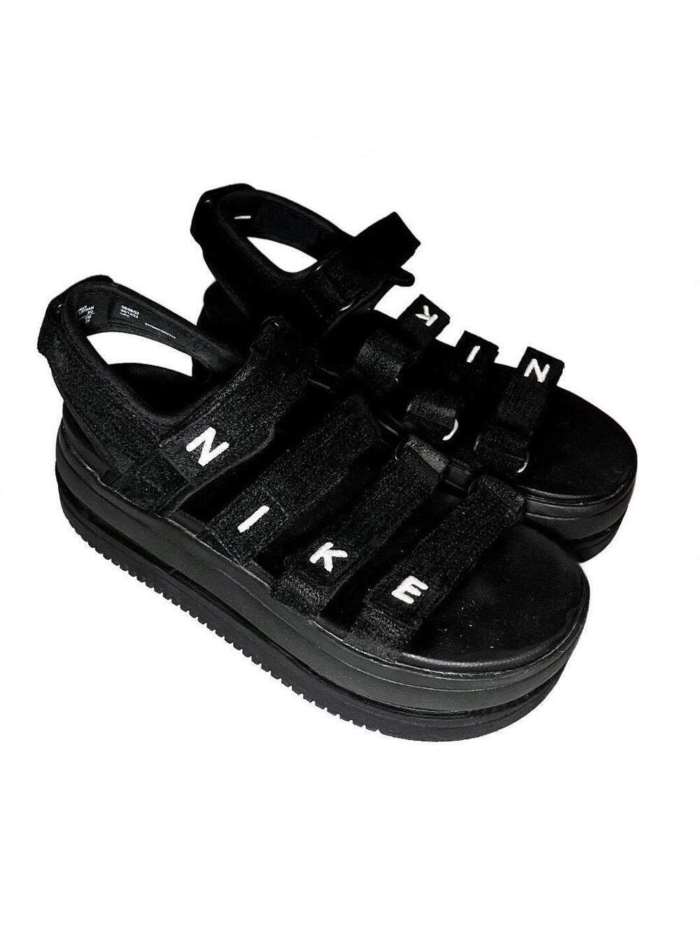 Nike Icon Classic Black Platform Sandals Women’s Size 8